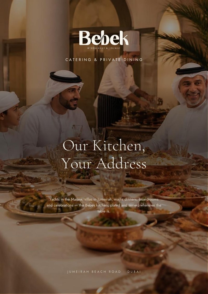 Bebek catering brochure cover mockup