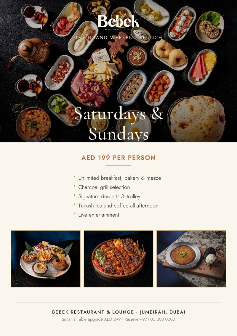 Brunch flyer print mockup