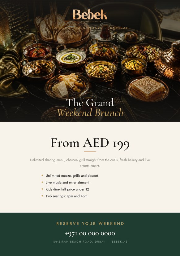 Brunch flyer print mockup