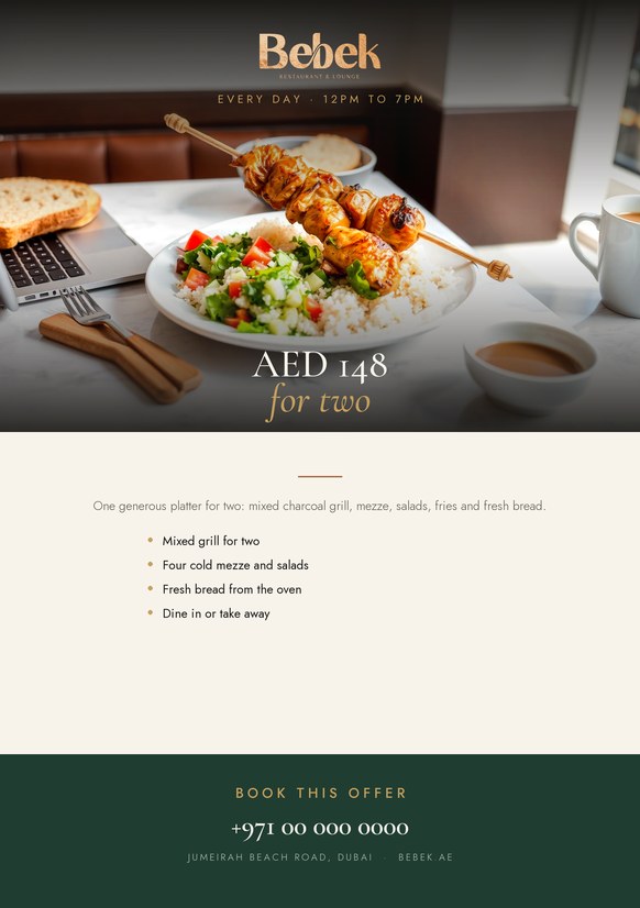 AED 148 flyer print mockup