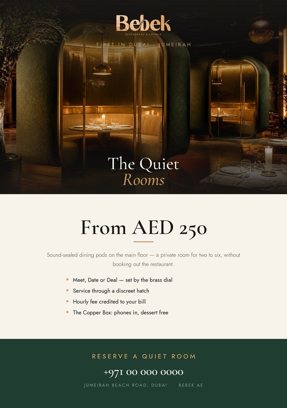 Quiet Rooms flyer print mockup