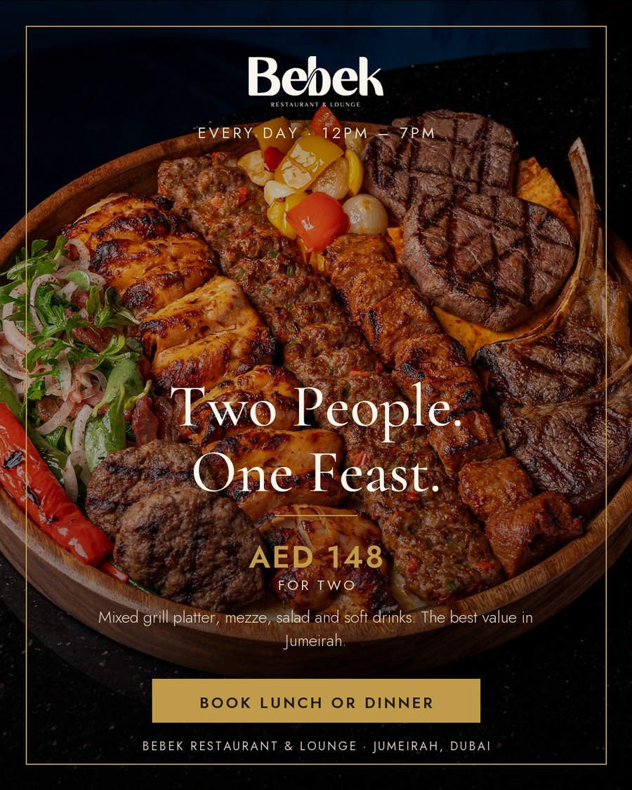 Lunch & Dinner AED 148 social media campaign mockup